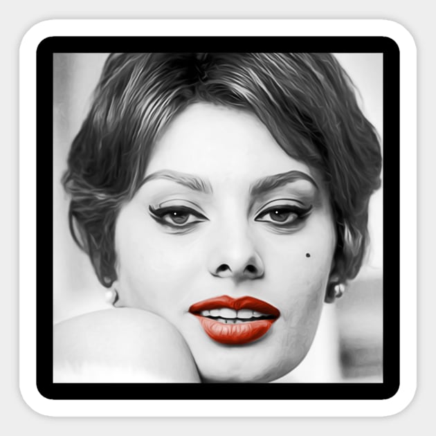 Sophia Loren 'Lips' Sticker by SiSuSiSu